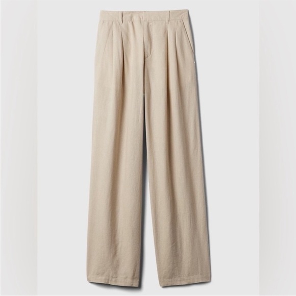 NWT! GAP Black Easy Wide-Leg Linen-Blend Trouser - ALL TALL SIZES 💎 - Picture 4 of 11